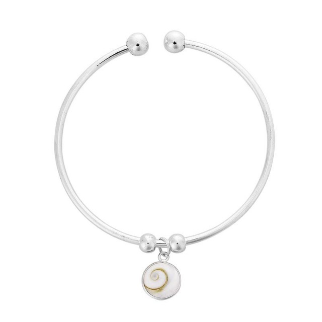 Bracelet rigide en argent avec oeil de sainte lucie