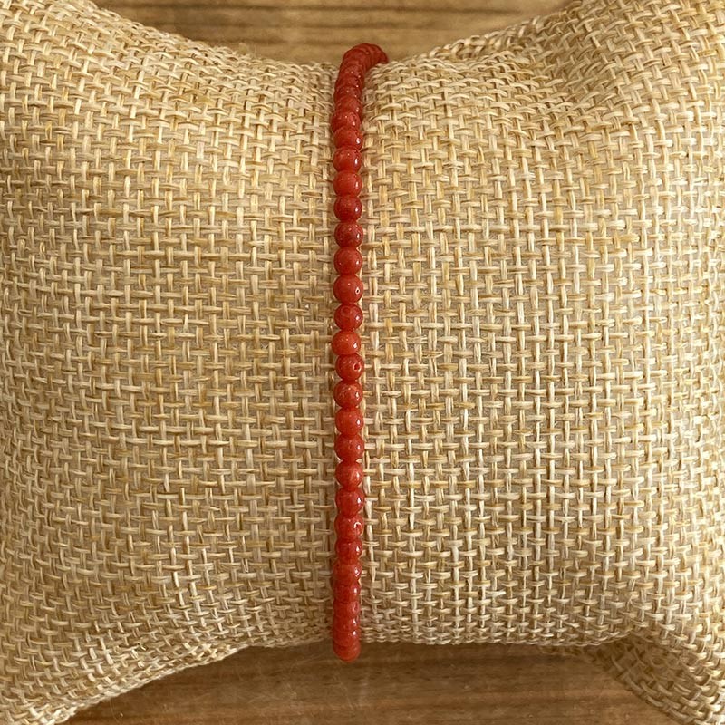Véritable Collier / Bracelet Vintage En Corail Rose – Perles Naturelles – Bon état