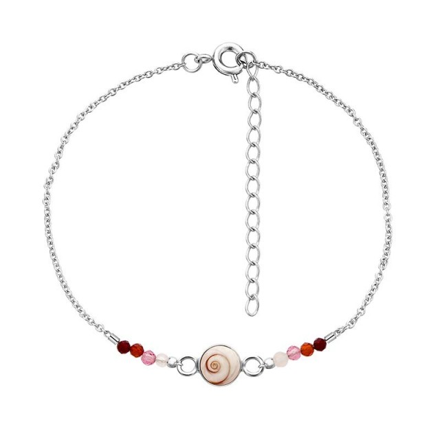 Bracelet chaine argent et oeil de sainte lucie méditerranéen