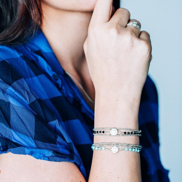 Bracelet Perles SBC241ONYX-ACIER