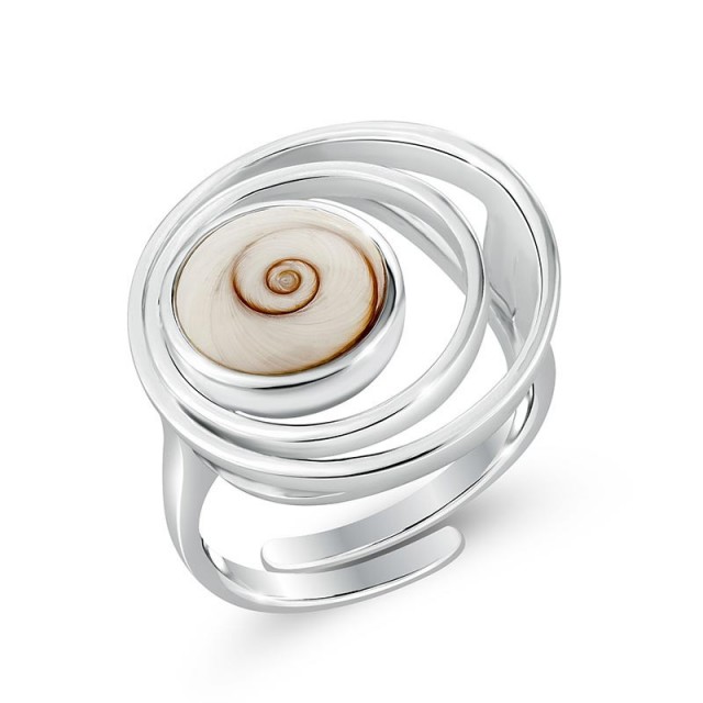 bague argent rhodié avec oeil de ste lucie
