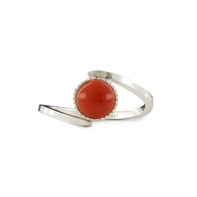Bague corail rouge Argent 925 - AN00001