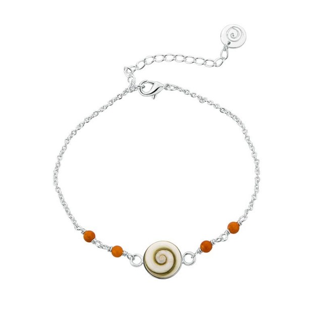 Bracelet argent oeil de ste lucie pacifique et corail