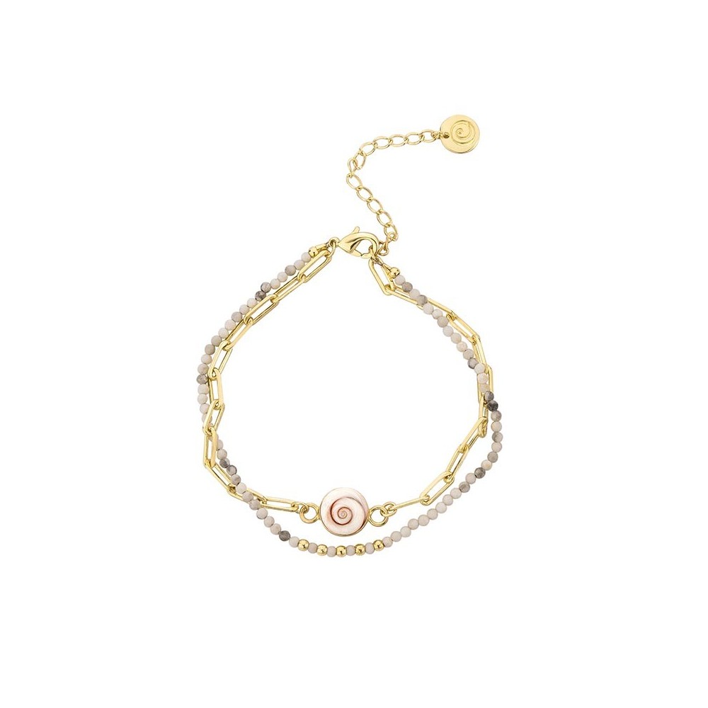 Bracelet oeil de ste lucie et agate POSBC248agateblcMEDI