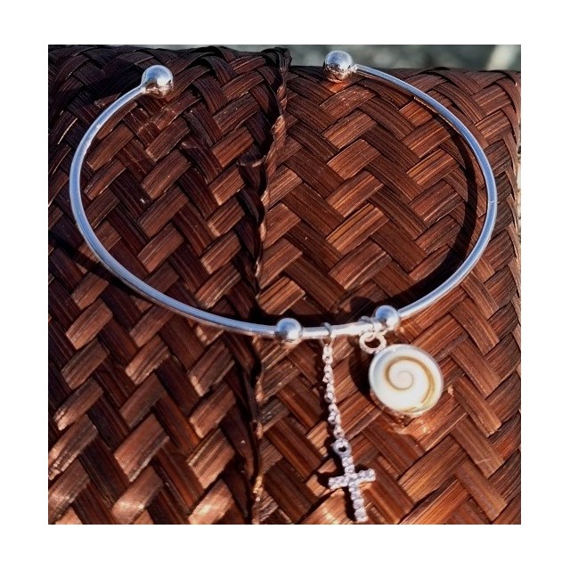 Bracelet oeil de sainte lucie et croix SBC091BIS