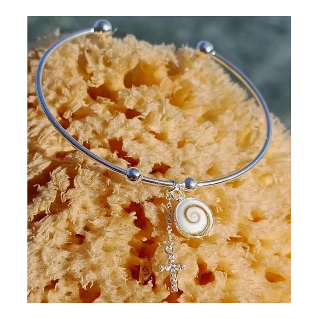 Bracelet oeil de sainte lucie et croix SBC091BIS