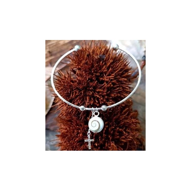 Bracelet oeil de sainte lucie et croix SBC091BIS