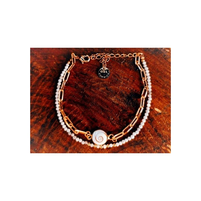 Bracelet oeil de ste lucie et agate POSBC248agateblcMEDI