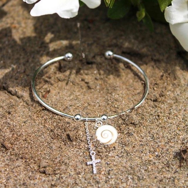 Bracelet oeil de sainte lucie et croix SBC091BIS