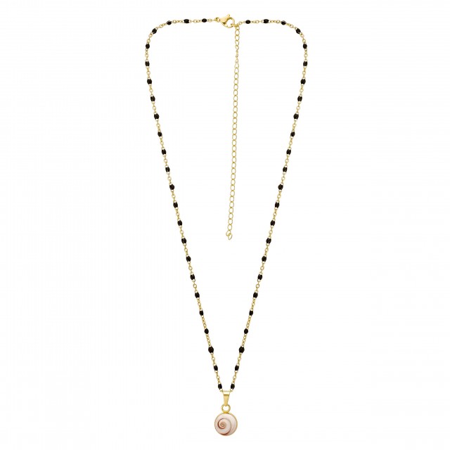 Collier œil de Ste Lucie et perles POCOLLIER001N