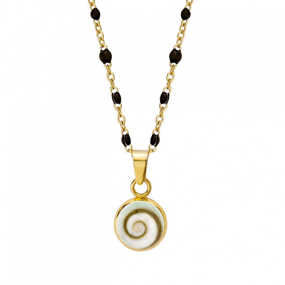 Collier œil de Ste Lucie et perles POCOLLIER001N