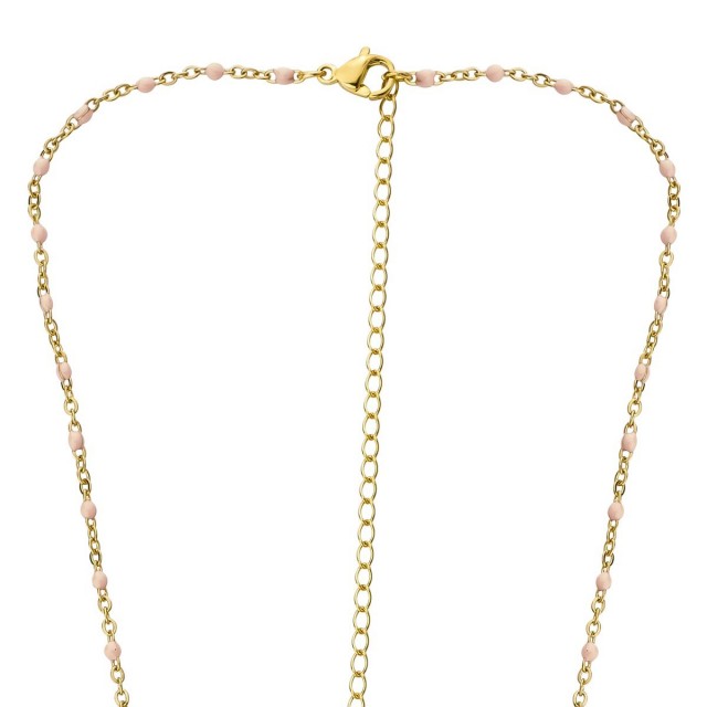 Collier œil de Ste Lucie et perles POCOLLIER001TANGERINE