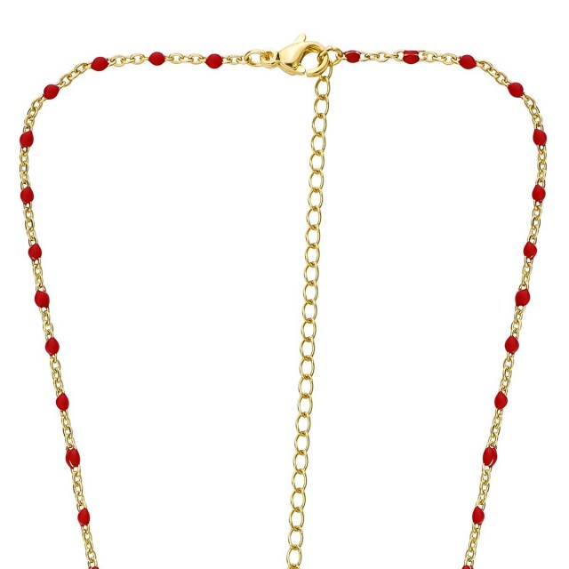 Collier œil de Ste Lucie et perles POCOLLIER001R