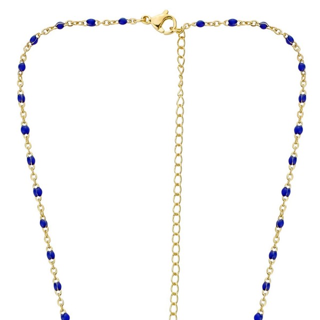 Collier œil de Ste Lucie et perles POCOLLIER001AZUR