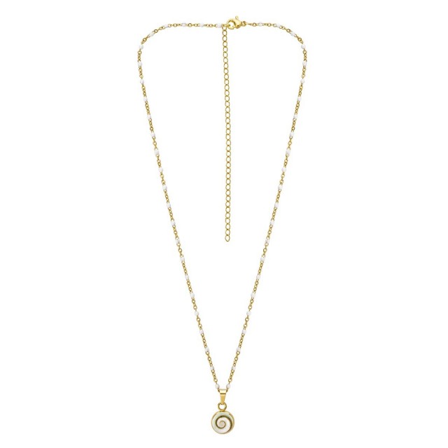 Collier œil de Ste Lucie et perles POCOLLIER001BLC