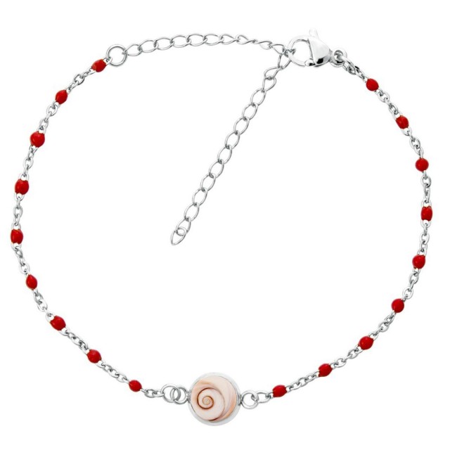 Bracelet œil ste Lucie perles rouge SBC002ACMEDIR