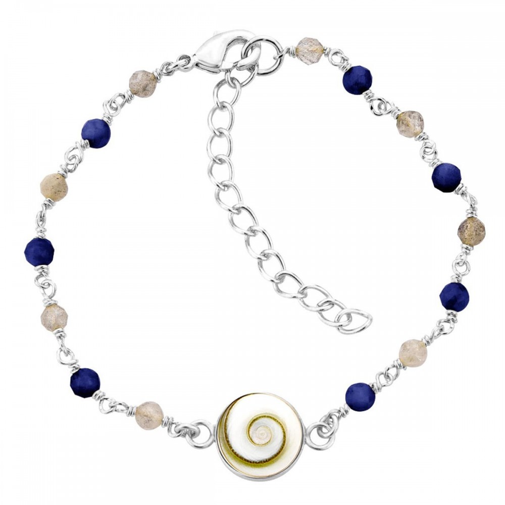 Bracelet œil ste Lucie + lapis lazuli SBC235B