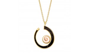 Collier œil ste Lucie doré avec éclat d'onyx