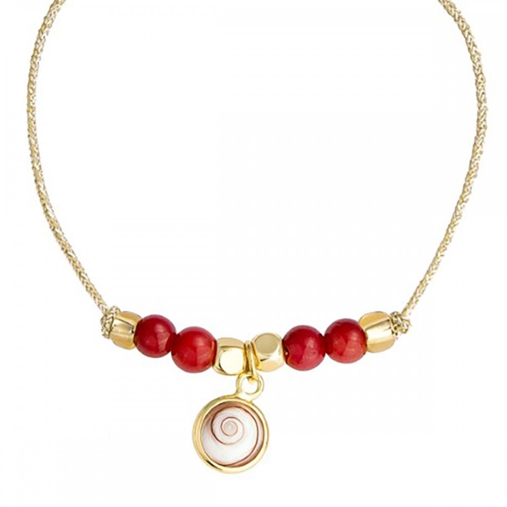 Bracelet cordon doré et pierres colorées POSBC093MEDI