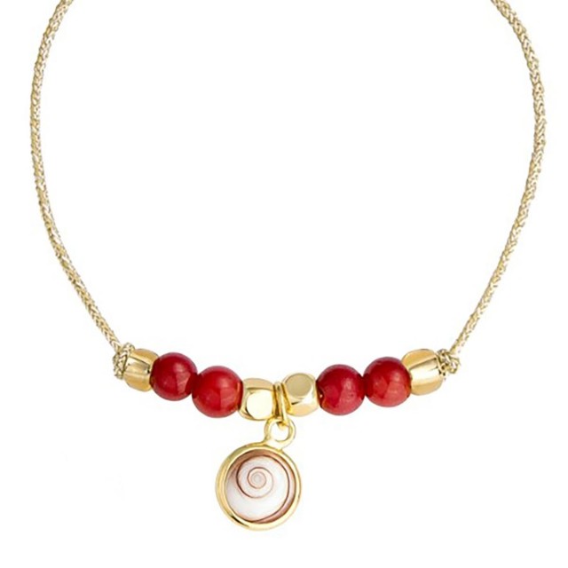 Bracelet cordon doré et pierres colorées POSBC093MEDI