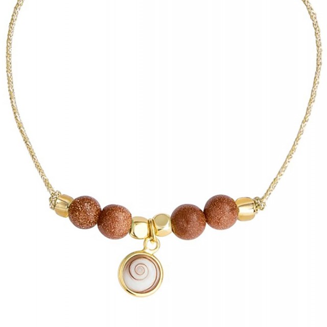 Bracelet cordon doré et pierres colorées POSBC093MEDI