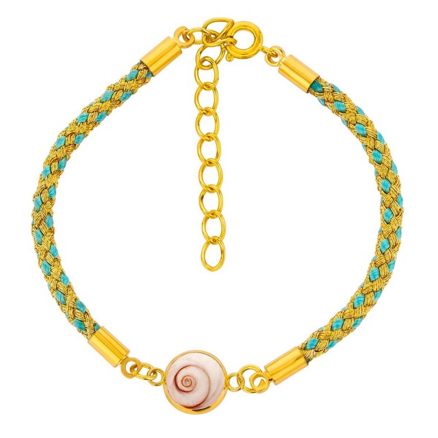 Bracelet doré et coloré oeil ste Lucie méditerranéen POSBC008MEDI