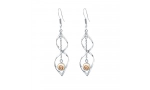Boucles d'oreille œil de Ste Lucie et torsade en argent