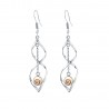 Boucles d'oreille œil de Ste Lucie et torsade en argent