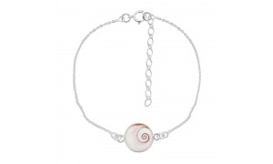 Bracelet chaine argent et oeil de sainte lucie méditerranéen