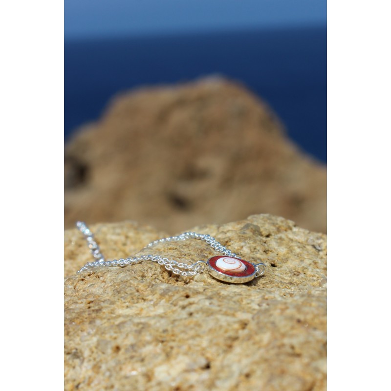 bracelet en argent 925 à double chaîne œil de Ste Lucie et gorgone