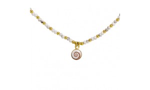 Collier en perles Howlite &...