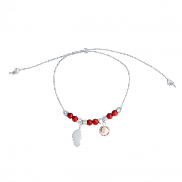 Bracelet cordon argent et...