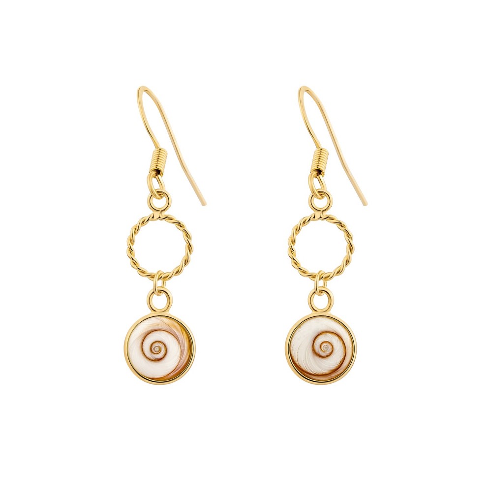 Boucles d’oreilles pendantes dorées torsadées – Œil de Sainte-Lucie - POSEC010MEDI