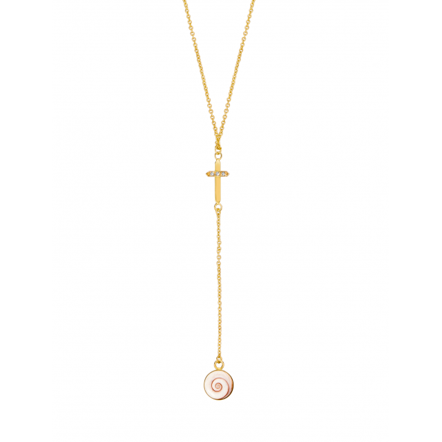 Collier doré long – Croix &...