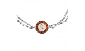 bracelet en argent 925 à double chaîne œil de Ste Lucie et gorgone