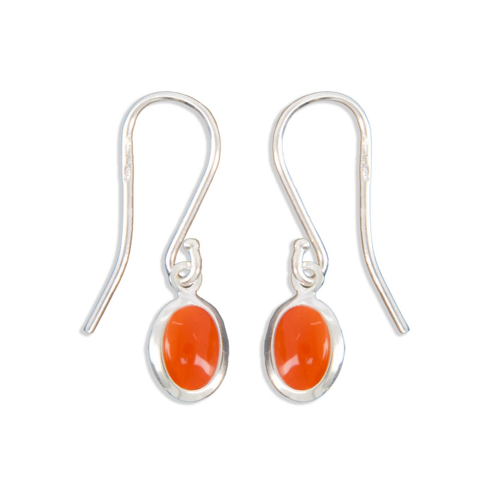Boucles d’oreilles argent et corail rouge or00036