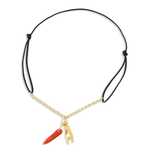 Bracelet cordon avec corail...