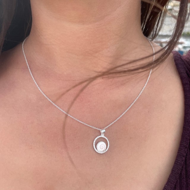 Pendentif Œil de Sainte-Lucie en argent et strass SPC237MEDI-ARG