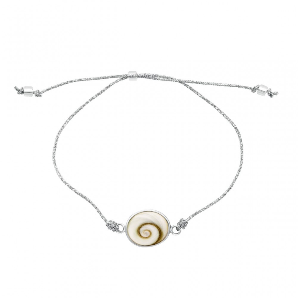 Bracelet cordon argenté Œil de Sainte-Lucie SBC090