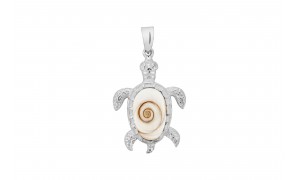 Pendentif tortue argent et...
