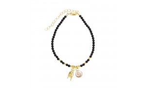 Bracelet doré onyx, corne...