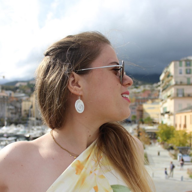 Boucles argent & nacre naturelle – SEC166