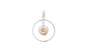 Pendentif cercle argent et...