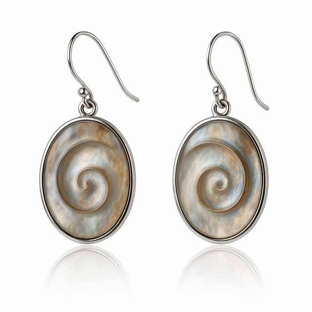 Boucles argent & nacre naturelle – SEC166