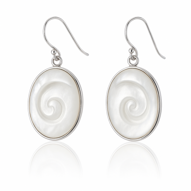 Boucles argent & nacre naturelle – SEC166