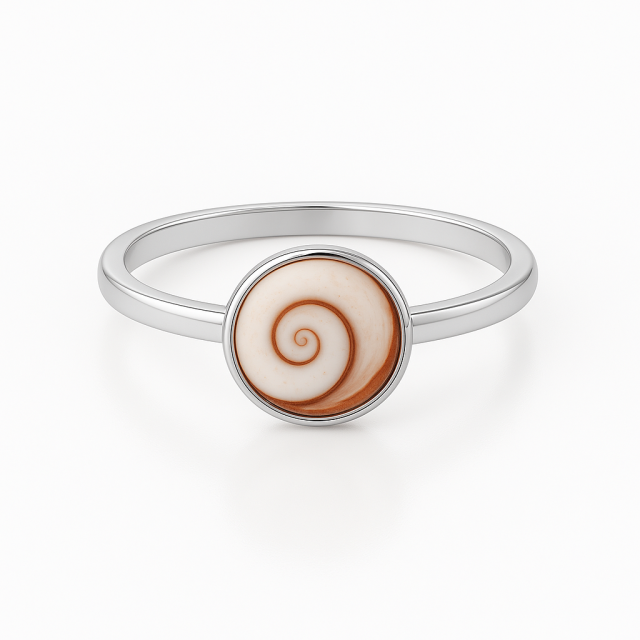 Bague Argent et œil de sainte Lucie