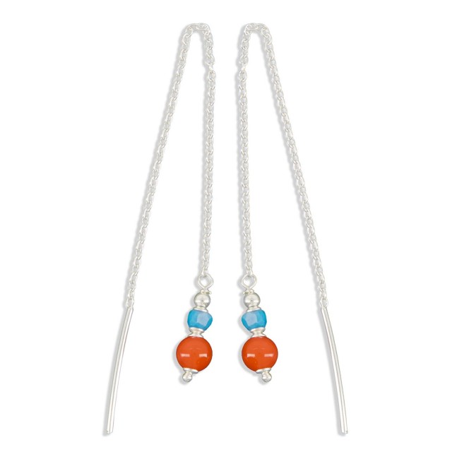Boucles argent 925 corail &...