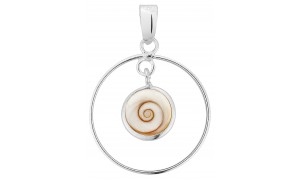 Pendentif cercle argent et...