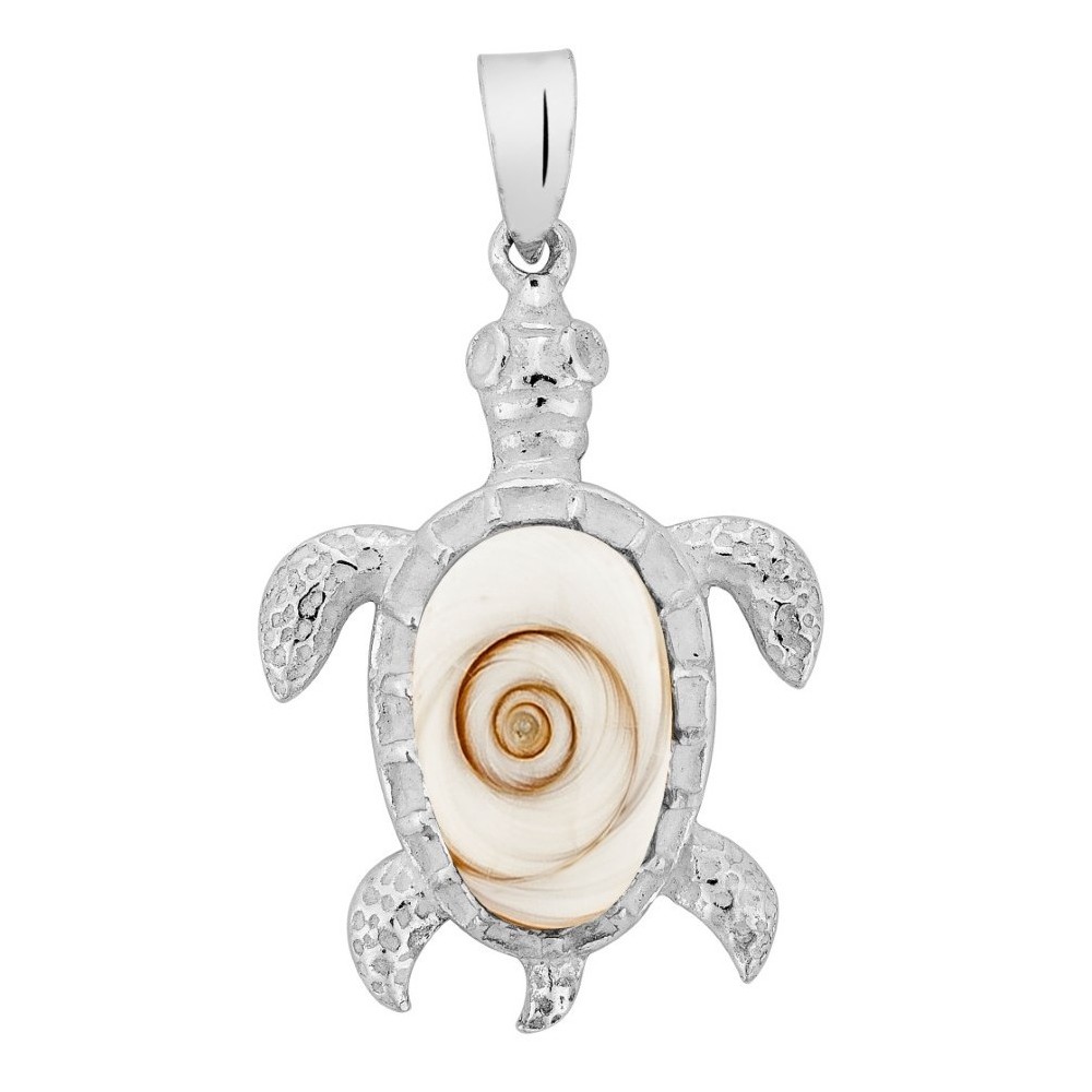 Pendentif tortue argent et œil de Ste-Lucie SPC251MEDI