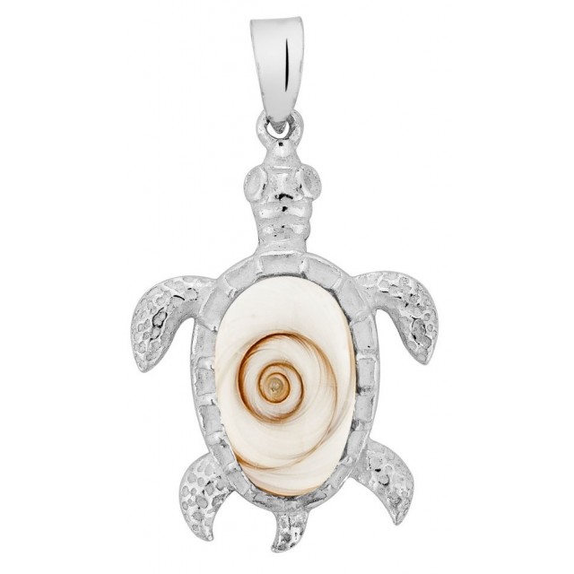 Pendentif tortue argent et...